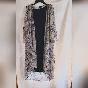 3pc dress set blue an white